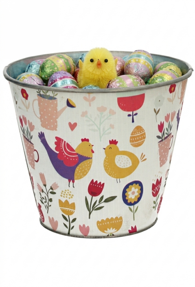 Zinken Emmertje Zink Paas Garden Rond 15x12cm 1stuks