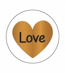 Etiketten Liefde Love Goud Metallic 4cm 500stuks