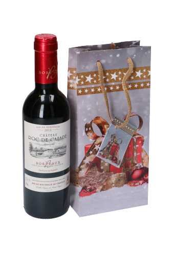 Kersttasjes Flesje Piccolo Kerstgeschenk 8.5x5.5x22cm 12stuks