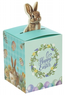 Paasdoosje Haasje Uit Het Doosje 9x9x11cm 12stuks