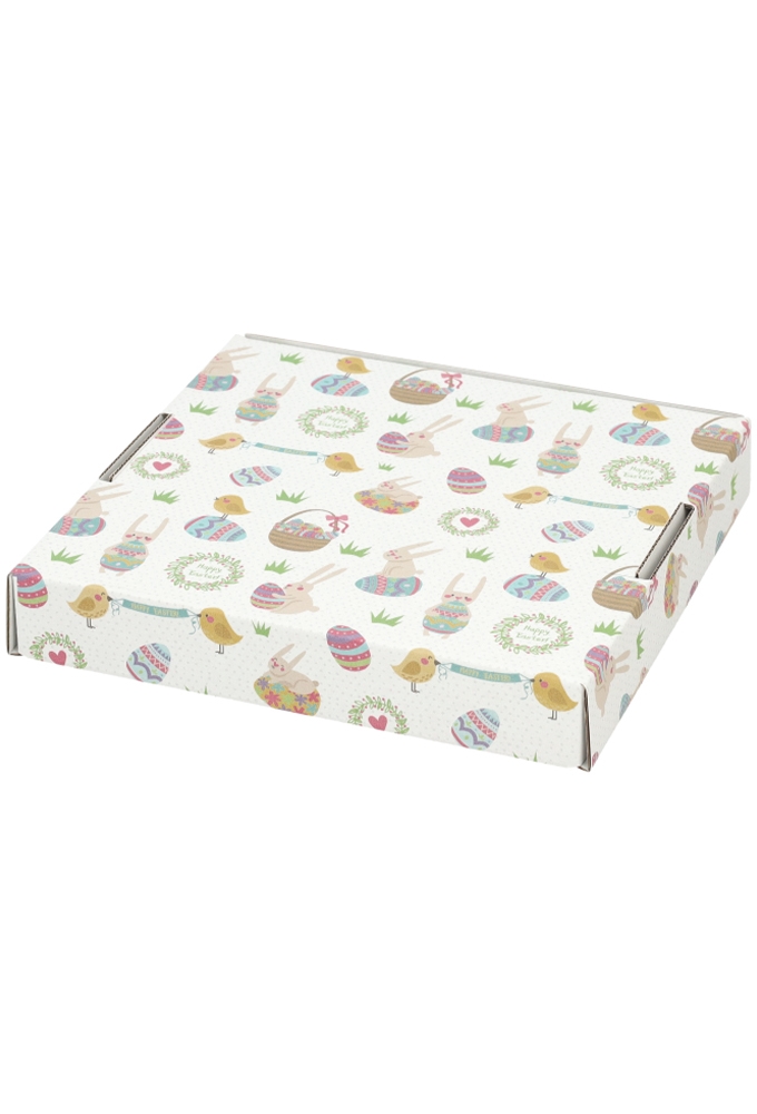 Brievenbusdoos Happy Easter Vierkant 17.5x17.5x2.8cm  10stuks