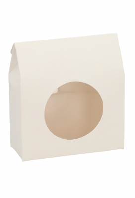 Cadeaudoosjes Kura Wit Met Rond Venster 10.2x8.9x3.8cm 23stuks