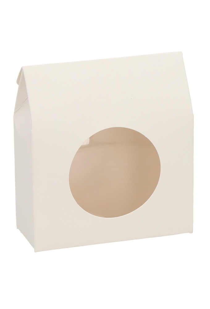 Cadeaudoosjes Kura Wit Met Rond Venster 10.2x8.9x3.8cm 23stuks