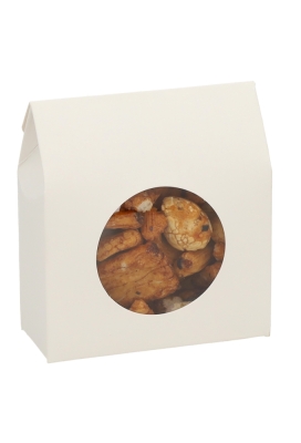 Cadeaudoosjes Kura Wit Met Rond Venster 10.2x8.9x3.8cm 23stuks