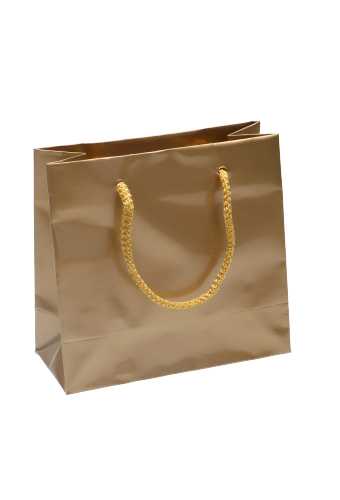 Kadotasjes Rome Uni Goud Glanzend Met Koord 16x7x15cm 10stuks