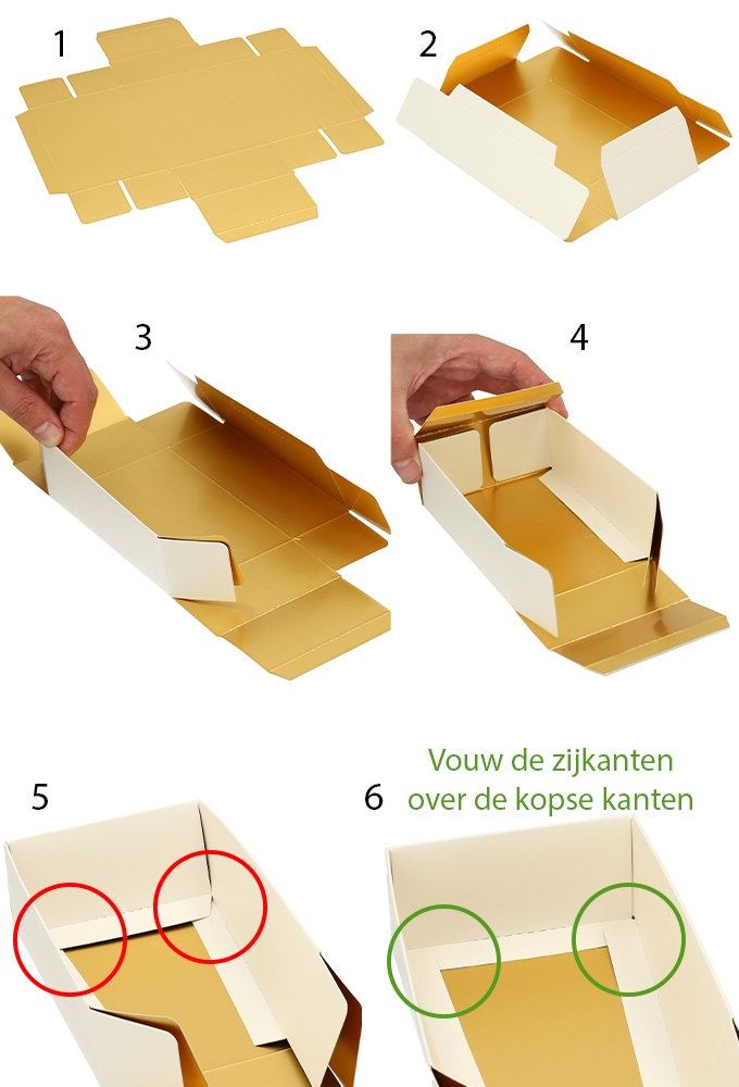 Geschenkdoos Brussel Wit & Goud Met Venster FSC® 16.5x11x5.5cm 8st