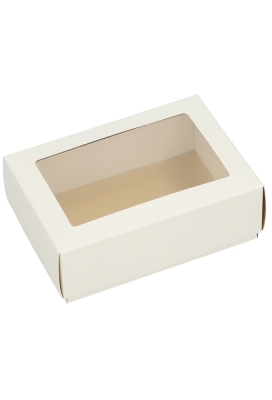 Geschenkdoos Brussel Wit & Goud Met Venster FSC® 16.5x11x5.5cm 8st