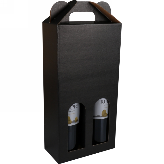 Wijndoos Black 17x8.5x33,8cm 2fles 100stuks