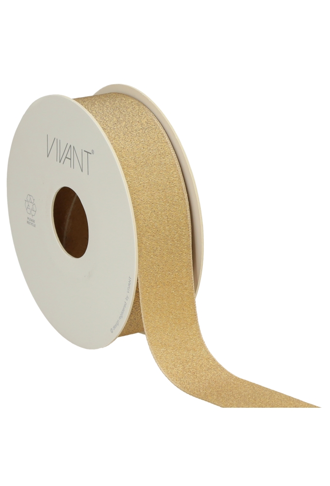 Satijn Dubbel Lint 25mm x 15 meter Goud Mat  OP IS OP