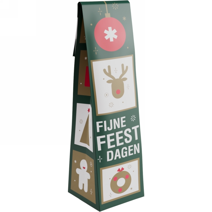 Wijnzak 1-Fles Fijnefeestdagen 9.5x9.5x41cm 25stuks