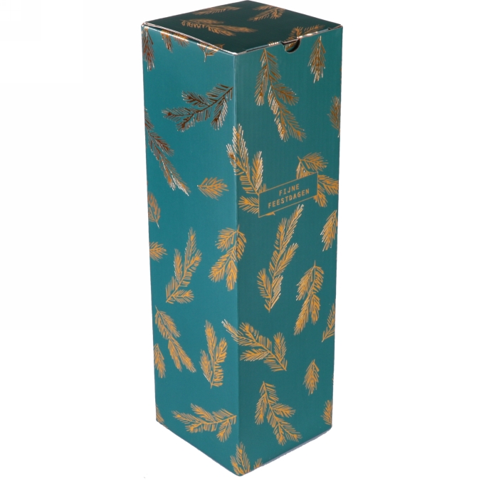 Wijndozen 1-Fles Dennentajkjes 9.5x9.5x33cm 10stuks