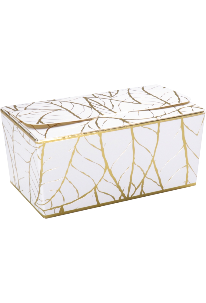 Bonbondoosjes Tumby Wit Leaves 250gr 11.3x6.2x5.5cm 50st OP IS OP