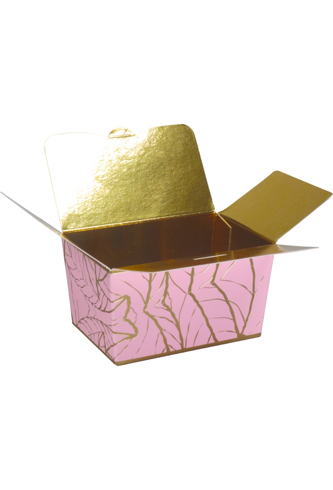 Bonbondoosjes Tumby Roze Leaves 150gr 8.9x6x5cm 50st OP IS OP