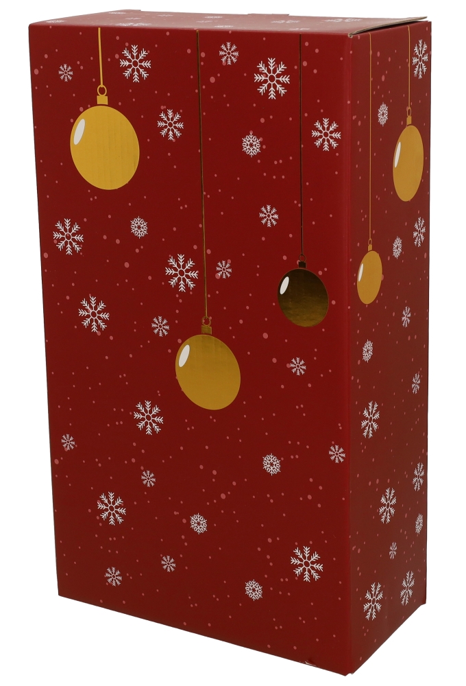 Wijndozen Huisjes Wondelful time Rood voor 2 fles 19x9.5x33cm 10stuks