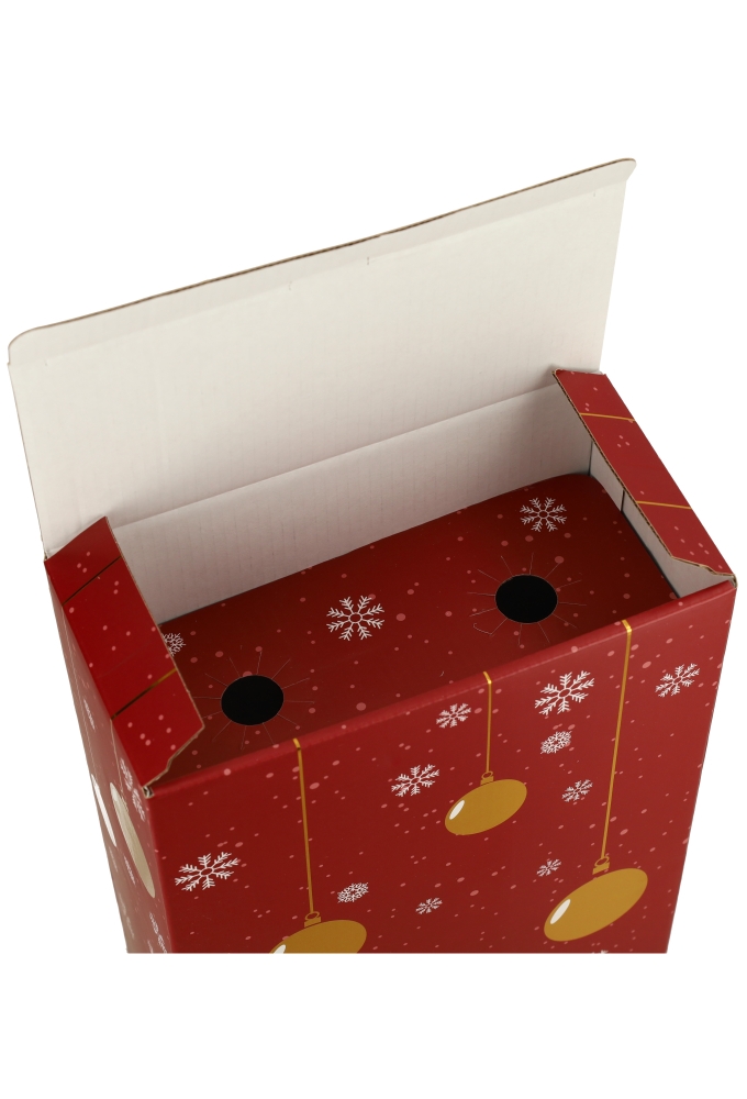 Wijndozen Huisjes Wondelful time Rood voor 2 fles 19x9.5x33cm 10stuks