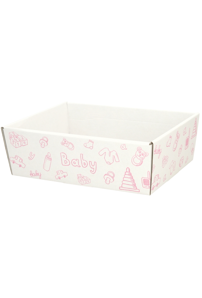 Geschenkdozen Korf Baby Roze 23x17x8cm 10stuks