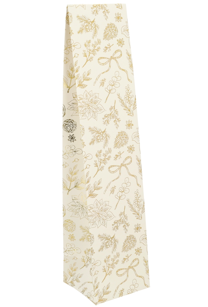 Wijnzak 1-Fles Botancial Goud  9.5x9.5x41cm 25stuks