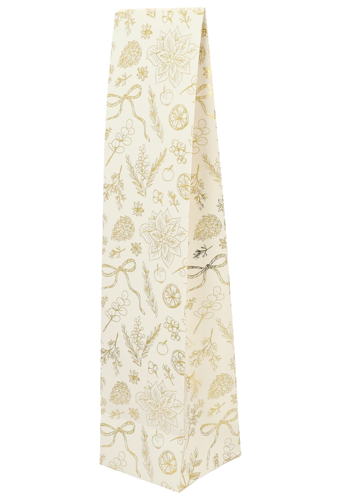 Wijnzak 1-Fles Botancial Goud  9.5x9.5x41cm 25stuks