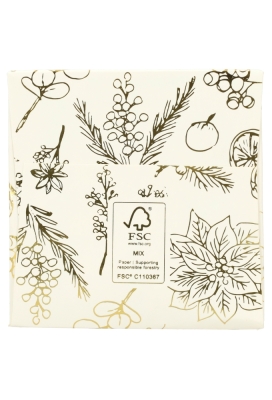 Wijnzak 1-Fles Botancial Goud  9.5x9.5x41cm 25stuks