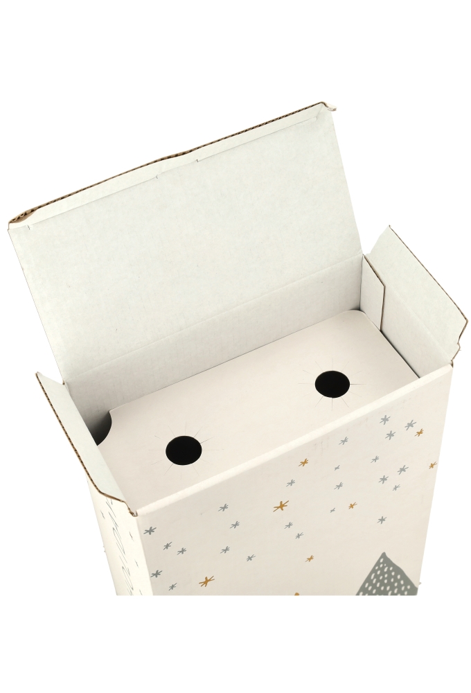 Wijndozen Happy Holidays Wit voor 2 fles 19x9.5x33cm 10stuks