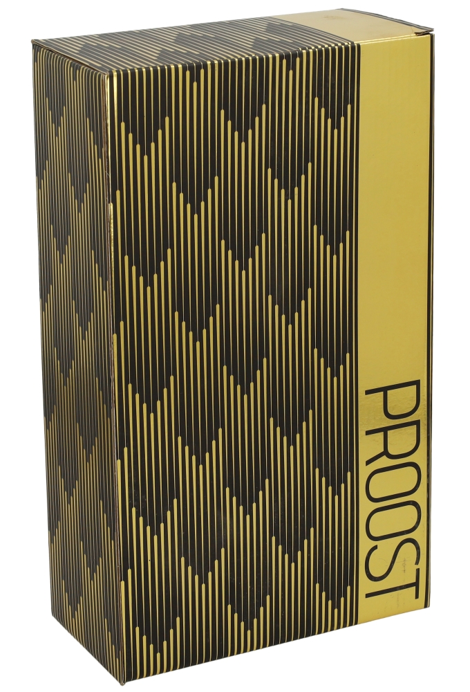 Wijndozen Proost Goud Zwart voor 2 fles 19x9.5x33cm 10stuks