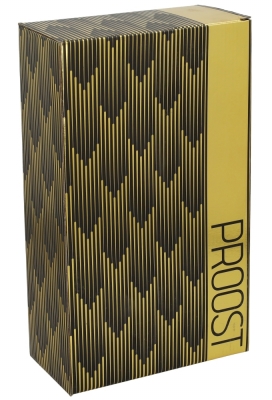 Wijndozen Proost Goud Zwart voor 2 fles 19x9.5x33cm 10stuks