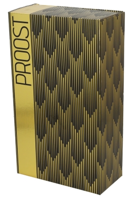 Wijndozen Proost Goud Zwart voor 2 fles 19x9.5x33cm 10stuks