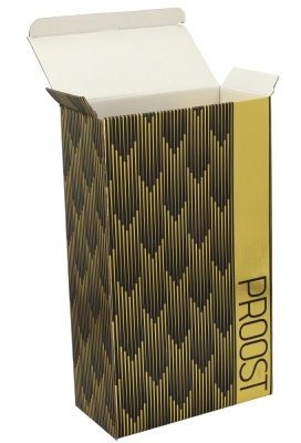 Wijndozen Proost Goud Zwart voor 2 fles 19x9.5x33cm 10stuks
