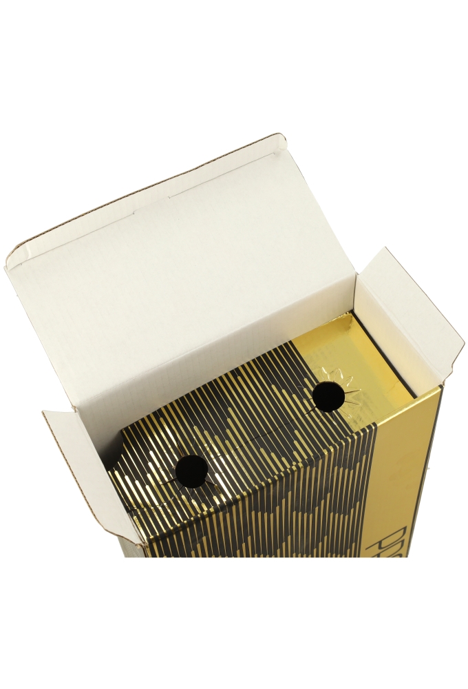 Wijndozen Proost Goud Zwart voor 2 fles 19x9.5x33cm 10stuks