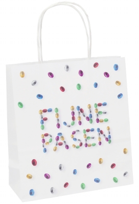 Papieren Draagtas Fijne Pasen Eitjes A5 19x8x21cm 50stuks