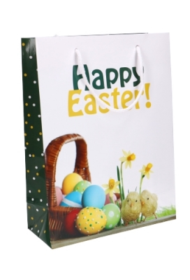 Paastasjes Happy Easter & Fijne Pasen Groen 24x10x32cm 8stuks