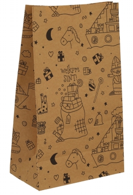 Sintzak Smal Welkom Sinterklaas Kraft 18x10x31cm 50stuks