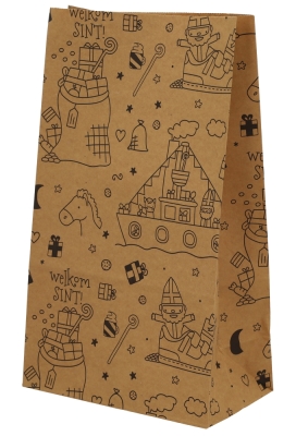Sintzak Smal Welkom Sinterklaas Kraft 18x10x31cm 50stuks