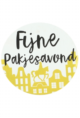 Etiketten Sint Fijne Pakjesavond Metallic Goud 40mm 500stuks OP IS OP