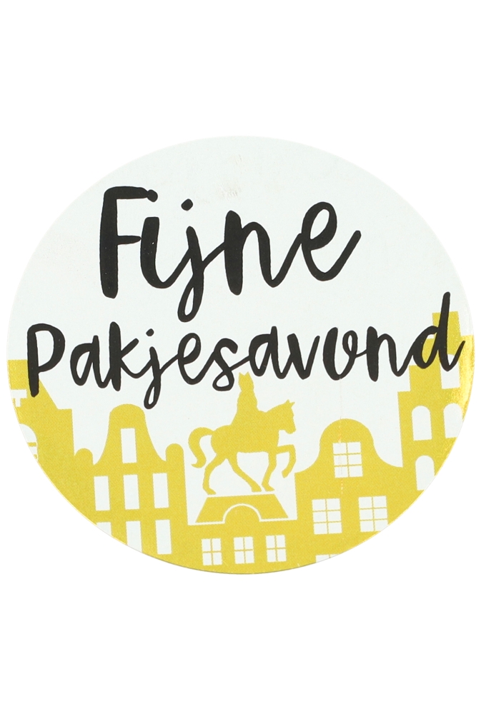 Etiketten Sint Fijne Pakjesavond Metallic Goud 40mm 500stuks OP IS OP