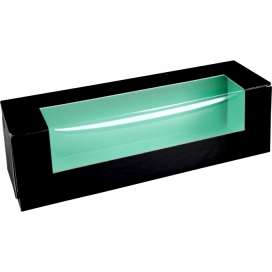 Macarondoosjes Venster Zwart & Mint Groen 16.5x4.7x4.7cm 25stuks