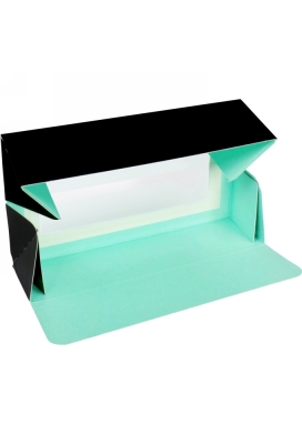Macarondoosjes Venster Zwart & Mint Groen 16.5x4.7x4.7cm 25stuks