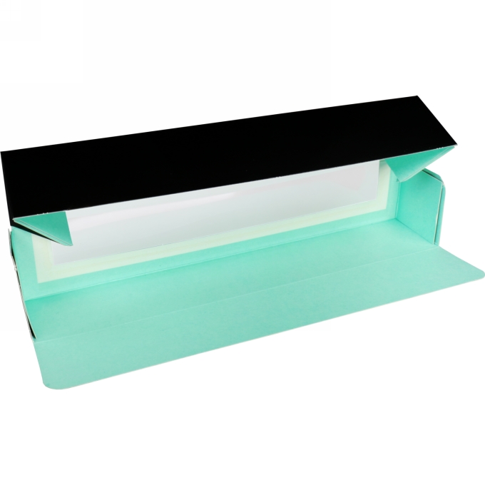Macarondoosjes Venster Zwart & Mint Groen 26x4.7x4.7cm 25stuks