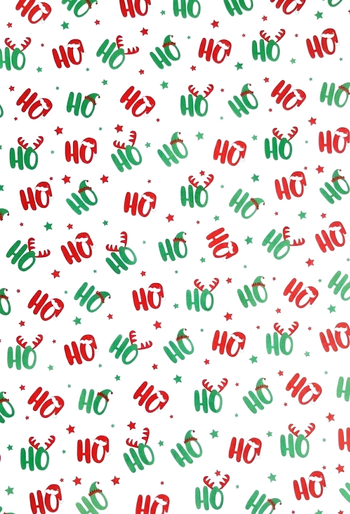 Zijdevloei - Vloeipapier Bedrukt Ho Ho Ho 50x70cm 100vellen