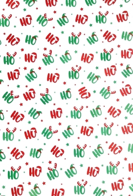 Zijdevloei - Vloeipapier Bedrukt Ho Ho Ho 50x70cm 100vellen