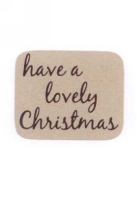 Etiketten Kerst Have a Lovely Christmas Kraft & Zwart 3.7x3cm 500stuks