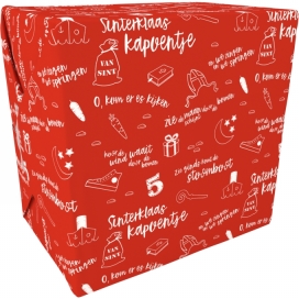 Sintpapier Gecoat Sinterklaas Kapoentje rood 30cm x 200m 80gr OP IS OP
