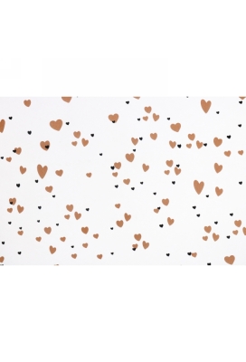 Kadopapier Dubbelzijdig Metallic Hearts 30cm x 100meter