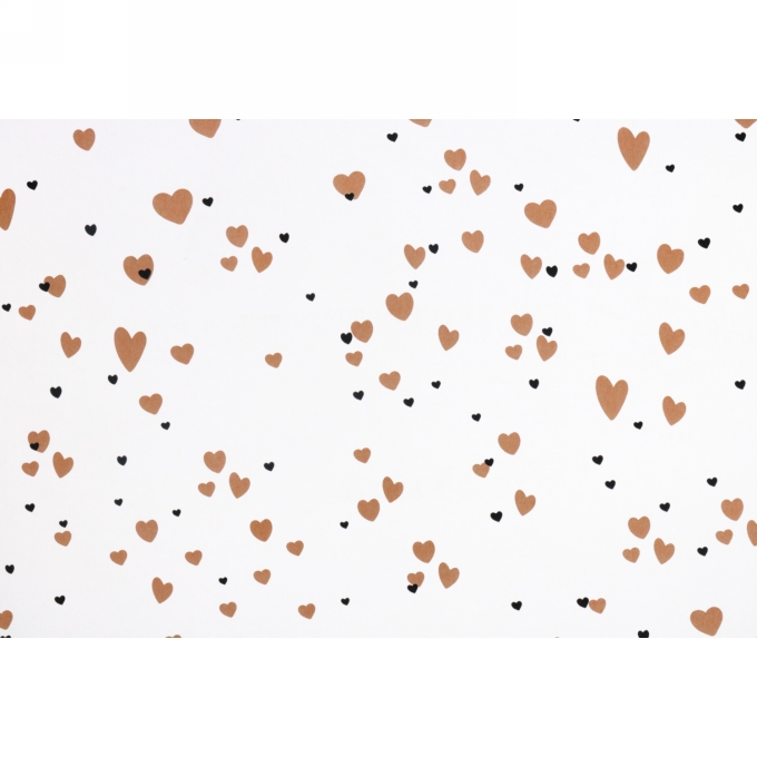 Kadopapier Dubbelzijdig Metallic Hearts 30cm x 100meter