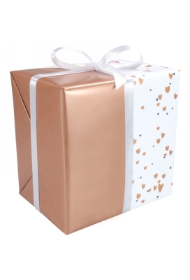 Kadopapier Dubbelzijdig Metallic Hearts 30cm x 100meter