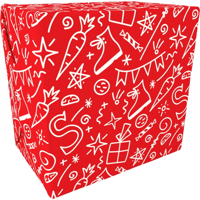 Sintpapier Gecoat Sinterklaas Symbool Rood 50cm x 200m 80gr OP IS OP
