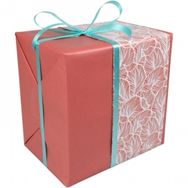 Kadopapier Leafs Terracotta 80gram 50cm x 200meter