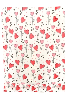 Kadozakjes Wit Flower Hartjes 18x25cm 100 stuks op is op