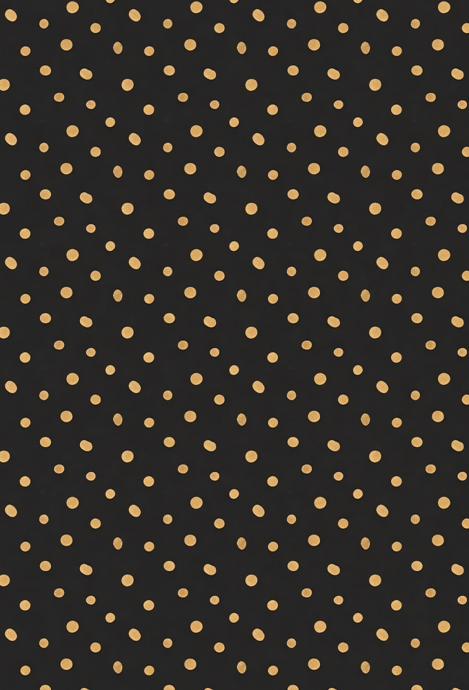 Kadopapier Dots Zwart Goud 80gram 30cm x 200meter