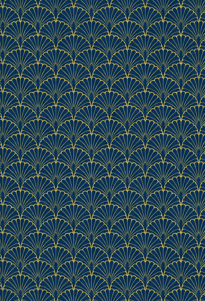 Kadopapier Coated Waaier Goud Groen  50cm x 100meter